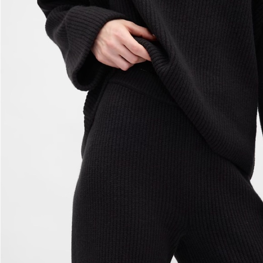 NWT Gap CashSoft Shaker-Stitch Sweater Pants, black Small S